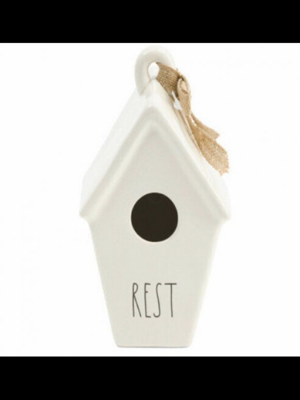 Rae Dunn White Ceramic 'REST' Birdhouse Ornament